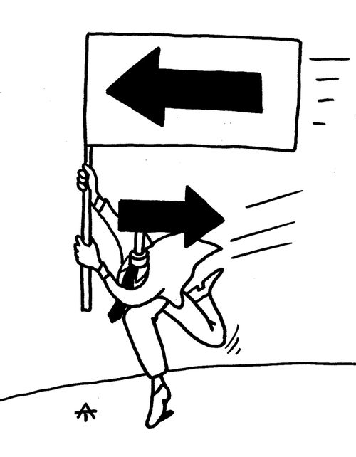 Guide with an arrow for a head.