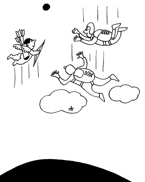 Cupid and parachutists.
