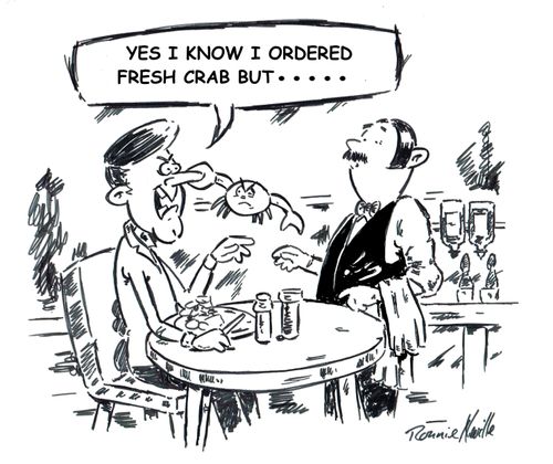 "Yes I know I ordered fresh crab but..."