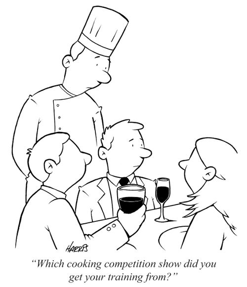 "Which cooking competition show did you get your training from?"