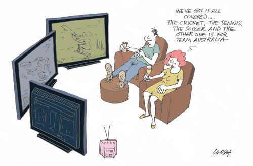 "We've got it all covered...the cricket, the tennis, the soccer and the other one is for Team Australia."