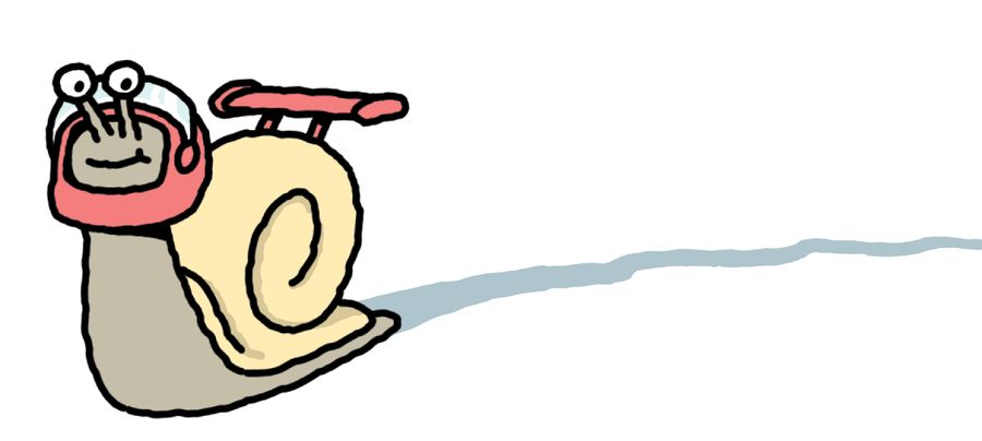 A snail with motor racing helmet and spoiler 