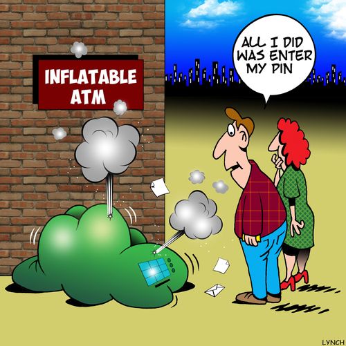 Inflatable ATM: "All I did was enter my pin."