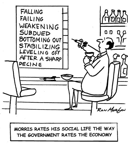 Morris rates his social life the way the government rates the economy.