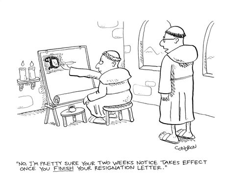 "No, I'm pretty sure your two weeks notice takes effect once you finish your resignation letter."