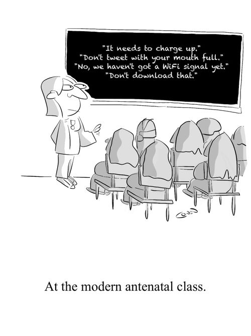 At the modern antenatal class.