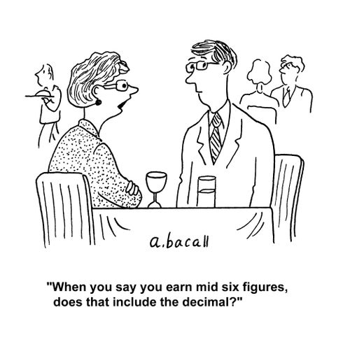 "When you say you earn mid six figures, does that include the decimal?"