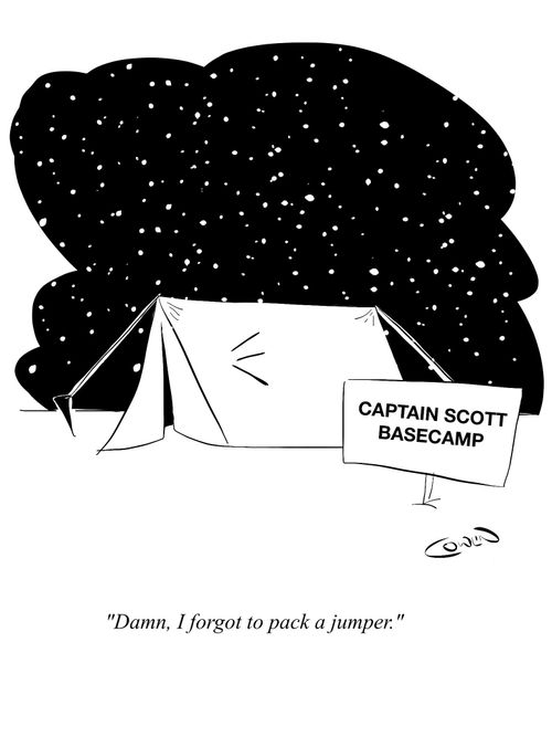 "Damn, I forgot to pack a jumper."