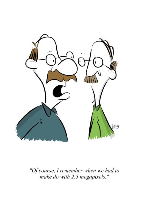 "Of course, I remember when we had to make do with 2.5 megapixels."
