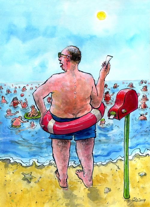 Waiting for a turn to swim.