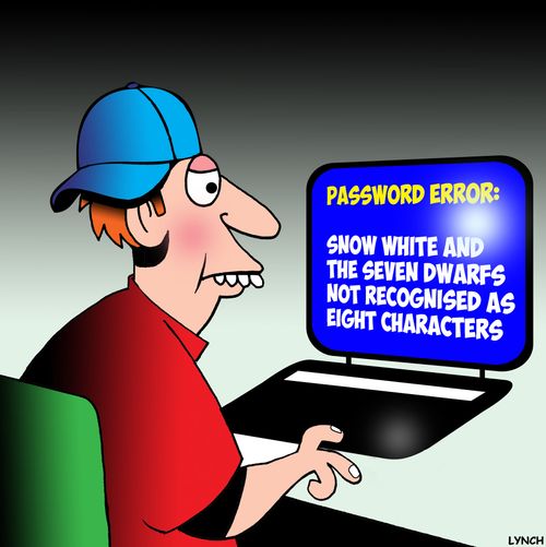 Password Error: Snow White and the seven dwarfs not recognised as eight characters.