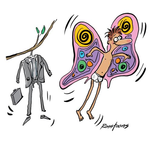Butterfly businessman