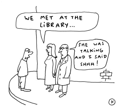 "We met at the library..."