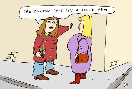 The doctor says it's a selfie-arm.
