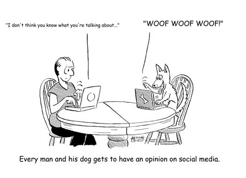 Every man and his dog gets to have an opinion on social media.