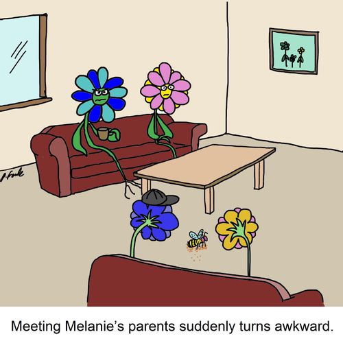Meeting Melanie's parents suddenly turns awkward.