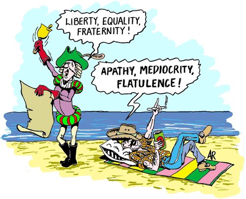 "Apathy, mediocrity, flatulence!"