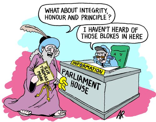 "What about integrity, honour and principle?"