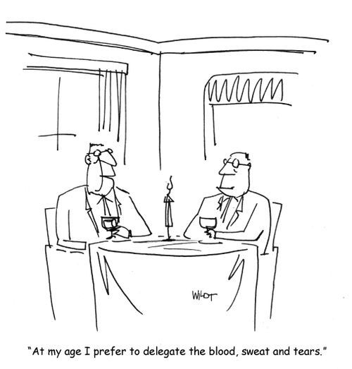 "At my age I prefer to delegate the blood, sweat and tears."