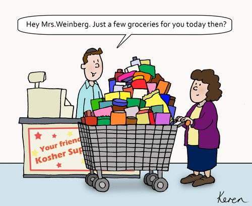 "Hey Mrs. Weinberg. Just a few groceries for you today then?"