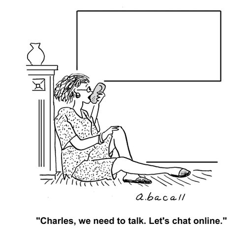 "Charles, we need to talk. Let's chat online."