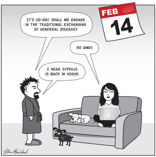 "It's VD-Day. Shall we engage in the traditional exchange of venereal disease?"
