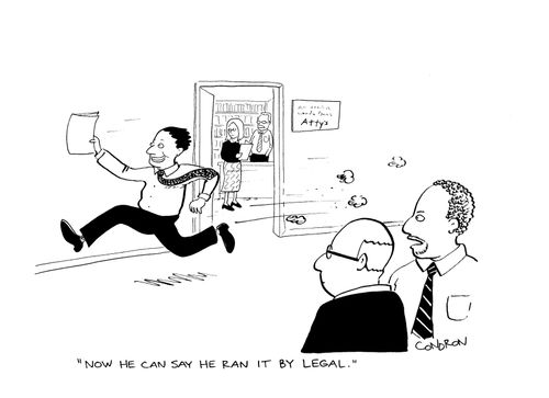 "Now he can say he ran it by legal."