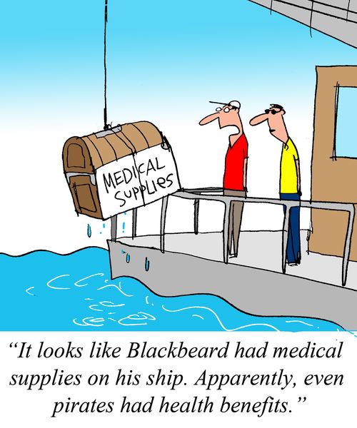 "It looks like Blackbeard had medical supplies on his ship.  Apparently, even pirates had health benefits."