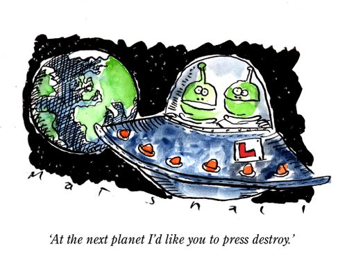 "At the next planet I'd like you to press destroy."