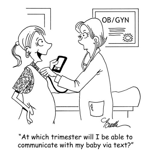 "At which trimester will I be able to communicate with my baby via text?"