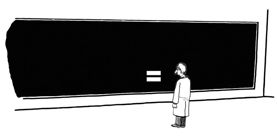 Scientist with Mental Block.
