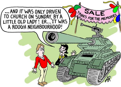 "...And it was only driven to church on Sunday, by a little old lady! We...It was a rough neighbourhood!"