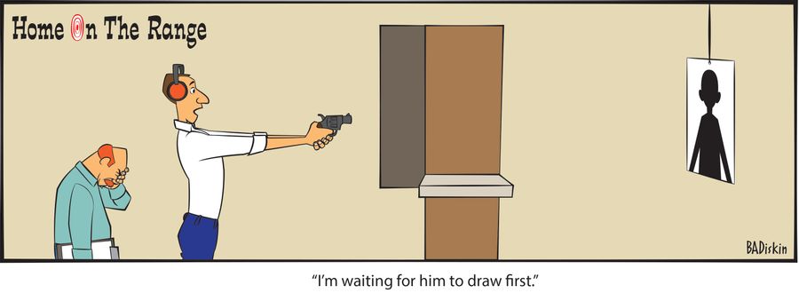 "I'm waiting fro him to draw first."