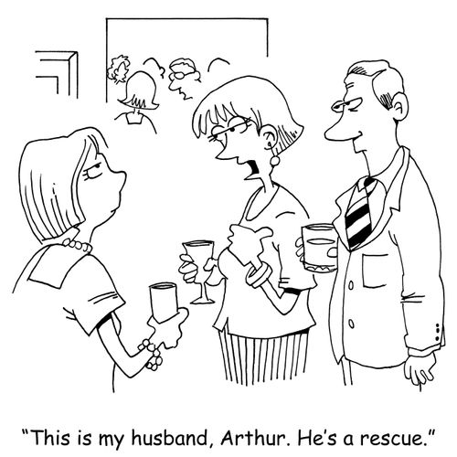 "This is my husband. He's a rescue."