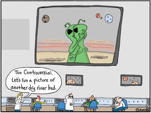 "Too controversial. Let's run a picture of another dry river bed."