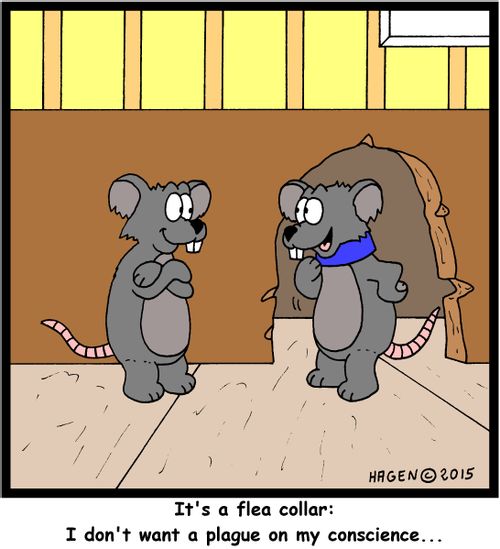 "It's a flea collar: I don't want a plague on my conscience..."