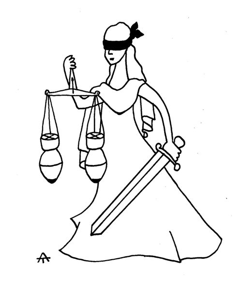 Blind Justice with Missiles instead of Scales.