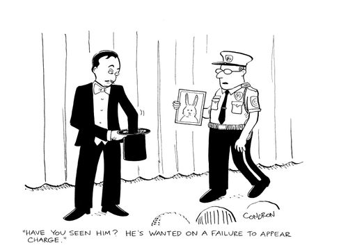 "Have you seen him? He's wanted on a failure to appear charge."