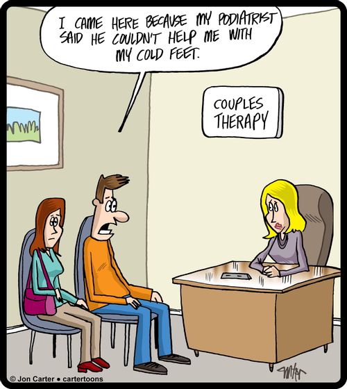"I came here because my podiatrist said he couldn't help me with my cold fee."