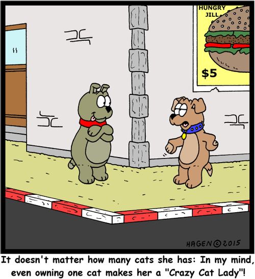 "It doesn't matter how many cats she has: In my mind, even owning one cat makes he a "Crazy Cat Lady"!"