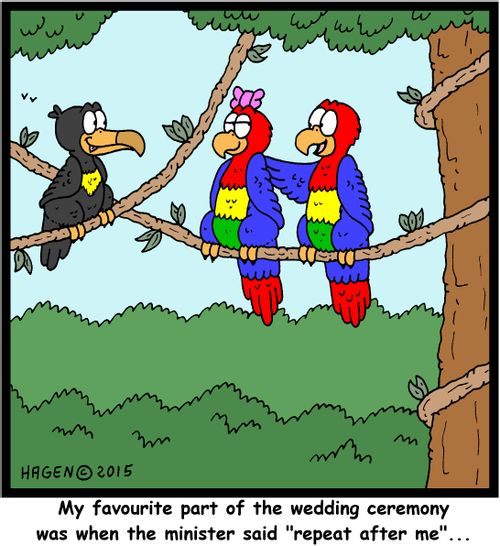 "My favourite part of the wedding ceremony was when the minister said "repeat after me"..."