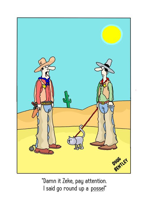 "Damn it Zeke, pay attention. I said go round up a posse!"