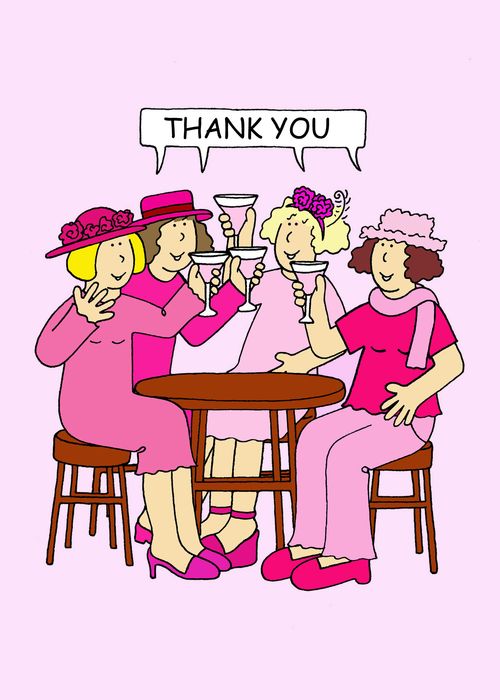 Ladies in pink, thank you.