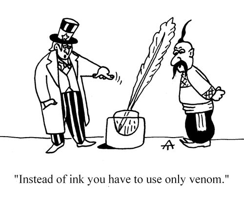 "Instead of ink you have to use only venom."