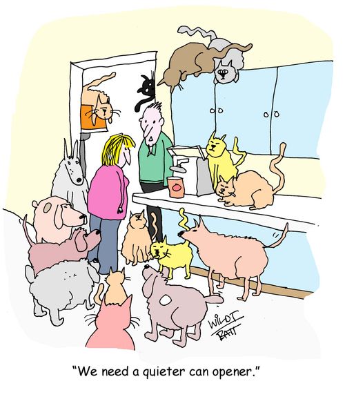 "We need a quieter can opener."