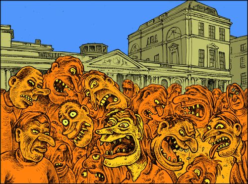 The crowd turned ugly