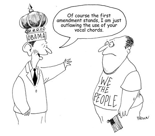 "Of course the first amendment stands, I am just outlawing the use of your vocal chords."