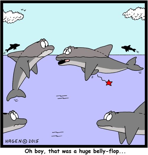 "Oh boy, that was a huge belly-flop..."
