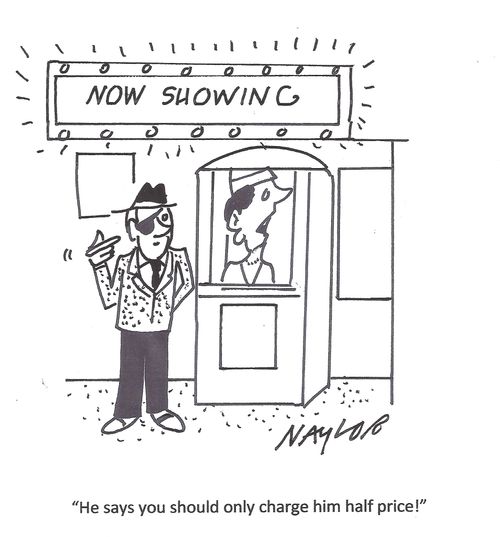 "He says you should only charge him half price!"