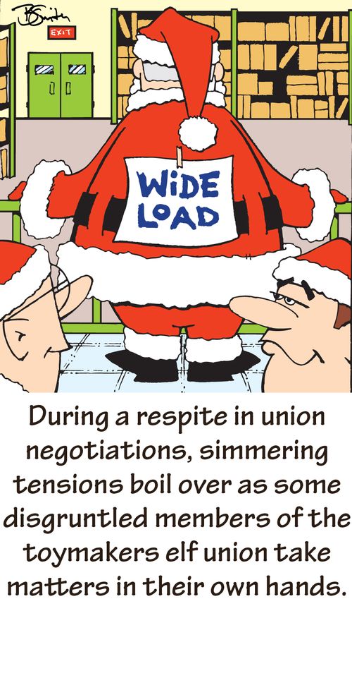 During a respite in union negotiations, simmering tensions boil over as some disgruntled members of the toymakers elf union take matters in their own hands.